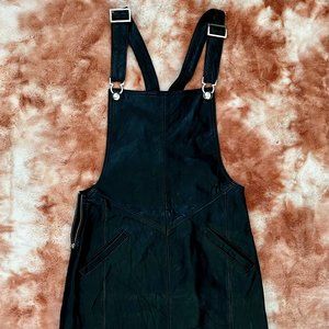 Small Black Leather Jumpsuit/Overall Dress by Pele Checoco